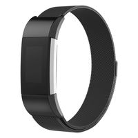 Mostof Compatible with Fitbit Charge 2 Bands, Stainless Steel Metal Strap Replacment Wristband for Fitbit Charge 2 Men Women (Black, Large)