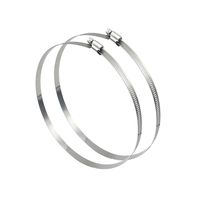2Pcs 10" Adjustable 304 Stainless Steel Duct Clamps Hose Clamp Pipe Clamp Air Ducting Clamp Worm Drive Hose Clamps