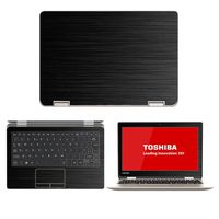 Black Brushed Aluminum Skin Decal wrap Skin Case for Toshiba Satellite Radius 11.6" L15 W Touch Screen Laptop