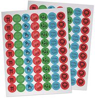 Happy Holidays Sticker Seals - Set of 126 Seals - 1 Inch Assorted Colorful Envelope Seals