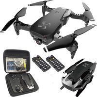 DRONE-CLONE XPERTS Drone X Pro AIR 1080P HD Dual Camera Quadcopter with Carrying Case, Follow Me, Gesture Photo/Video, Altitude Hold, RTH, FPV WiFi Live Video Feed and 2pcs Batteries Included (Black)