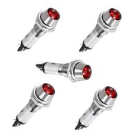 OdiySurveil 5 Pieces Indicator Light DC 12V, Red, Metal Shell Panel Mount 5/16" 8mm