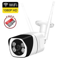 WiFi Outdoor Security Camera IP66 Waterproof 1080P Video Bullet Surveillance for Home Security,Night Vision Motion Detection Instant Alert, 2-Way Audio, Wireless System with Cloud Service&32G SD Card