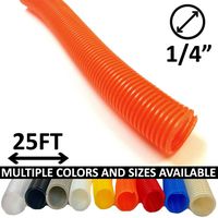 Electriduct 1/4" Split Wire Loom Tubing Polyethylene Flexible Conduit (0.25 Inch ID) - Orange - 25 Feet