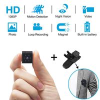 Spy Mini Camera HD 1080P Built in Rechargeable Battery Hidden Nanny Cam with Motion Detection, Night Vision and Arm Bandage for Indoor/Outdoor Magnetic& Wearable Hidde Cam for Car, Home and Sports