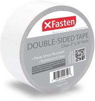 XFasten Double Sided Tape Clear, Removable, 2-Inch by 30-Yards, Ideal as a Gift Wrap Tape, Holding Carpets, and Woodworking