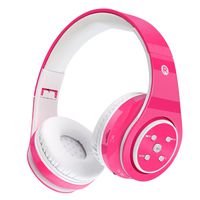 Kids Bluetooth Headphones Wireless/Wired Safe Volume Limited Headphones,Long Playing Time 7-9h,SD Card Slot,Stereo Sound,Hands Free Caall,Compatiable for Ipad Cellphone Pc Tablet(Pink)