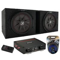 Kicker Dual 8" CompRT 2 Ohm DVC Vented Enclosure with Refurbished KXA800.1 Amp & Amp Kit