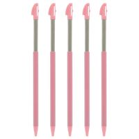5 x Assecure pro full pink metal extendable retractable telescopic stylus slot in touch screen pen for Nintendo 3DS XL