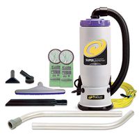 ProTeam Backpack Vacuums, Super QuarterVac Commercial Backpack Vacuum Cleaner with HEPA Media Filtration and 2-Piece Wand Tool Kit, 6 Quart, Corded