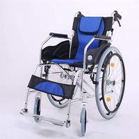 LBYMYB Wheelchair Portable Folding Transport Wheelchair Comfortable Multi-Function Elderly Disabled Travel Chair Handcart and Handbrake Wheelchair (Style : B)