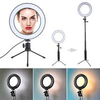LED Ring Light With Tripod Stand,USB Dimmable 3 Modes Photography Live Broadcast Makeup Youtube Vlog 8'' Light,Camera Video Fill Light
