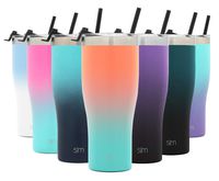 Simple Modern 32oz Slim Cruiser Tumbler with Straw & Closing Lid Travel Mug - Gift Double Wall Vacuum Insulated - 18/8 Stainless Steel Water Bottle Ombre: Havana