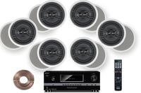 Sony 700 Watt 7.1 Channel 3D A/V Receiver + Yamaha Natural Sound Custom Install in-Ceiling 3-Way 100 watts Speaker (Set of 6) with Dual Tweeters & 6-1/2" Woofer + 100ft 16 AWG Speaker Wire