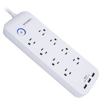 Rosewill 8 Outlet Power Strip Surge Protector with 3 iSmart USB Ports (5V / 3.1A), 3.0 Feet Heavy Duty Extension Cord, 1800 Joules, RHSP-17005