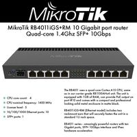MikroTik RB4011 Ethernet 10-Port Gigabit Router (RB4011iGS+RM)