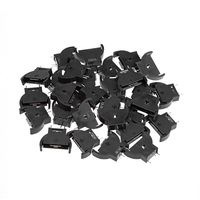 uxcell 30Pcs 3 Terminals Vertical Coin Button Cell Battery Sockets Black for CR2032