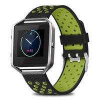 Jobese Compatible with Fitbit Blaze Bands, Two-Tone Soft Breathable Bands with Silver Metal Frame Compatible with Fitbit Blaze Silicone Accessories Wristbands