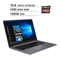 Asus VivoBook 15 15.6-Inch FHD 1080P Business Laptop, AMD 4 Core A12-9720P up to 3.6 GHz, AMD Radeon R7, 4GB DDR4 RAM, 128GB SSD, USB-C, HDMI, WiFi, Bluetooth, FP Reader, Win 10