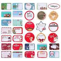 FaCraft 144 PCS Merry Christmas Gift Tag Stickers