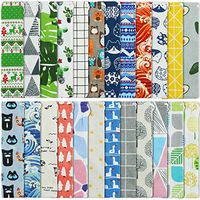 Wpxmer 24 Pack Straw Carrying Case, Reusable Straws Cutlery Pouch, Multiple Patterns Flatware Travel Case for Straws, Knife, Fork, Spoon, Chopsticks, Cleaning Brush