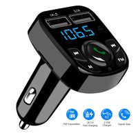 SOOTEWAY Handsfree Call Car Charger,Wireless Bluetooth FM Transmitter Radio Receiver,Mp3 Music Stereo Adapter,Dual USB Port Charger Compatible for All Smartphones,Samsung Galaxy,LG,HTC,etc.