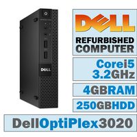 Dell OptiPlex 3020 MICRO/Core i5-4460 @ 3.2 GHz/4GB DDR3/250GB HDD/DVD-RW/WINDOWS 7 PRO 64 BIT