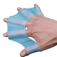uxcell 1 Pair S Size Silicone Fingerless Swimming Training Frog Flippers Finger Webbed Gloves