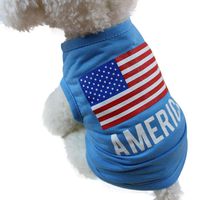 Dog Shirts,Han Shi Summer Pet Puppy Cat Clothes Footprint Vest Apparel Tank Tops (Blue, S)
