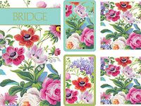 Entertaining with Caspari Gift Set Jumbo Type - 2 Score Pads & Bridge Tallies (Package of 24) (Edwardian Garden)