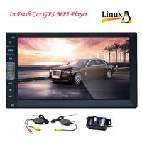HD Wireless Backup Camera Included Linux System Car MP5 Player Double Din 7 inch Car Stereo Video Audio in Dash Car FM/AM Radio 2din GPS Navigation Headunit for Hands Free Bluetooth
