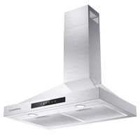 30 inch Range Hood, CIARRA 450 CFM Stainless Steel Vent Hood with 3 Speed Exhausted Fan, Touch Control Wall Mounted Stove Hood for Kitchen, Ducted & Ductless Convertible