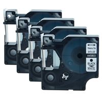 GREENCYCLE 4 PK Black on White Label Tape Compatible for Dymo D1 45803 S0720830 3/4 Inch LabelManager 360D Labeling Maker