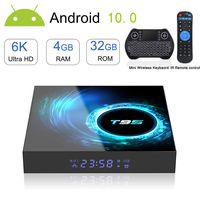 EASYTONE Android 10.0 TV Box 4GB Ram 32GB Rom,T95 Android TV Box Allwinner H616 Quad-Core Support 4K 6K Ultra HD H.265 3D 2.4G WiFi smart boxes with Mini Wireless Keyboard & Remote Control