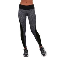 TLOOWY Yoga Leggings for Women, Women High Waist Elastic Yoga Pants Patchwork Workout Gym Tights Trouser (Gray, XXL)