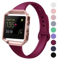 Acrbiutu Bands Compatible with Fitbit Blaze, Slim Thin Narrow Replacement Silicone Sport Accessory Strap Wristband with Metal Frame Compatible for Fitbit Blaze Women Men