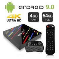 Android 9.0 TV Box, H96 Max plus 4GB RAM 64GB ROM Android Box with Backlight Keyboard Quad-Core RK3328 64Bits CPU Support 2.4G/5G Wifi/100M LAN/USB3.0/BT 4.0/3D /H265 4K Smart Android TV Box