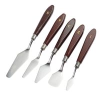 5 Piece Palette Knife Set, Versatile Stainless Steel Paint Knife Set with Wood Handle, Spatula Pallet Knife Set for Oil Painting Color Mixing