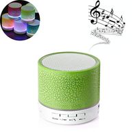 Hipipooo Bluetooth Speaker Portable Wireless with AUX Input and Microphone, Multicolored LED Light for Cellphone PC Tablet Desktop Laptop etc (Green)