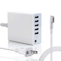 85W Charger for MacBook Pro 15 17 inch Made Before Mid 2012, Replacement for Magsafe 1 L-Tip Power Adapter w/ 5USB Ports