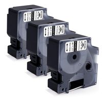 Oulei 3-Pack 1805430 Compatible Dymo Vinyl Tape Industrial Rhino Pro Labels for DYMO Rhino Label Makers 4200 5200, 6000 6500, Black on White, 1 Width x 18.04 ft Length