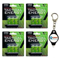 Viridian CR2 3v 12 Lithium Batteries with Free Keychain Light from Lightjunction (Multipacks Available!) (4 Pack)