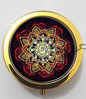 BlackKey Boho Drawing 3-Compartment Decorative Pocket Gift Box Case Organizer for Pill, Color 2 -1057