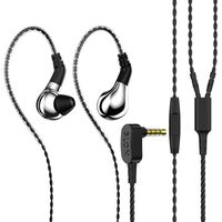 BLON BL-03 Earphones Yinyoo Blon 03 Hearphones Bass in-Ear Earphones Earbuds with 10mm Carbon Diaphragm Dynamic Driver and Detachable 2pins 0.78mm Cable（Silver with mic）