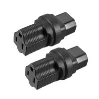 uxcell IEC320 C14 to Female US NEMA 5-15R Socket AC Power Adapter Converter Black 2 Pcs