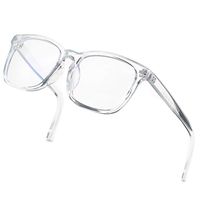 DeBuff Blue Light Blocking Glasses Women Men Clear Lens Square Frame Computer Eyeglasses （Clear）