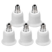 JACKYLED 5-Pack E12 to E26 E27 Adapter Chandelier Light Socket E12 to Medium Socket E26 E27 Converter Bulb Base Adapter Converter