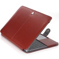 Macbook Pro 15 inch Cover Sleeve,Sammid Premium Quality PU Leather Book Cover Folio Case for Macbook Pro 15.4 inch - Brown
