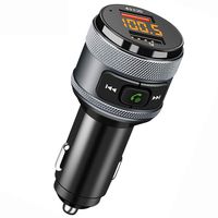 Electop Bluetooth FM Transmitter for Car, QC3.0 Wireless Bluetooth FM Transmitter Car Charger Radio Adapter Music Player Car Kit with Hands Free Calling Dual USB Socket Charger Support USB Flash Drive