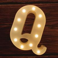 MUMUXI LED Marquee Letter Lights 26 Alphabet Light Up Marquee Number Letters Sign for Wedding Birthday Party Battery Powered Christmas Lamp Night Light Home Bar Decoration (Q)